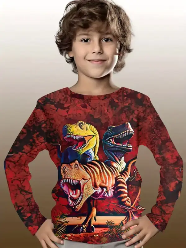 Kinder Langarmshirt mit Tier-Motiv-Druck und Rundhals – Bild 15