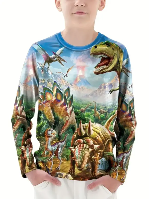 Kinder Langarmshirt mit Tier-Motiv-Druck und Rundhals – Bild 7