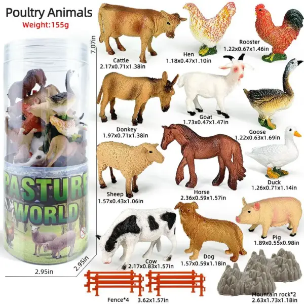 Tierfiguren-Set mit Bauernhoftieren, Wildtieren und Meerestieren