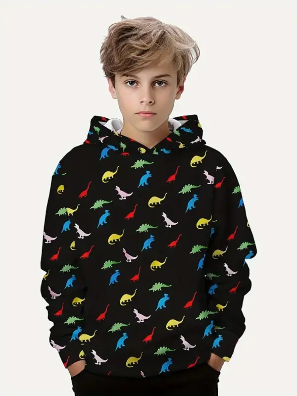 Dinosaurier Kapuzenpullover Jungen mit Allover-Print – Bild 9