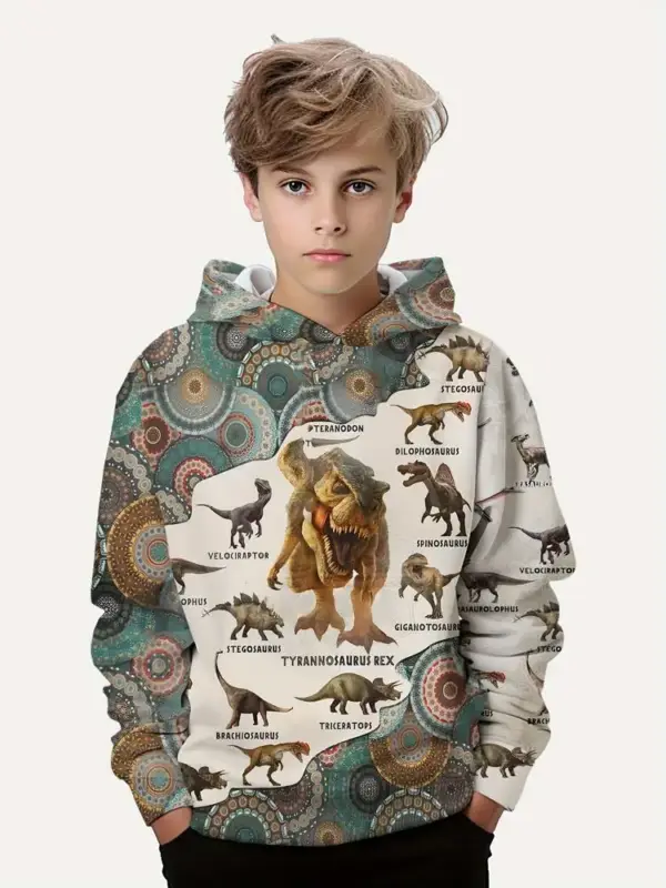 Dinosaurier Kapuzenpullover Jungen mit Allover-Print – Bild 14