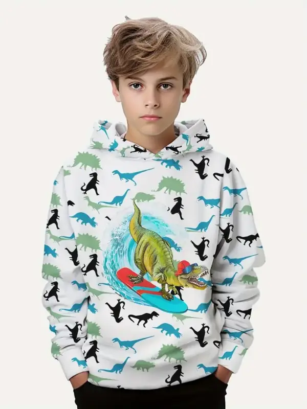 Dinosaurier Kapuzenpullover Jungen mit Allover-Print – Bild 13