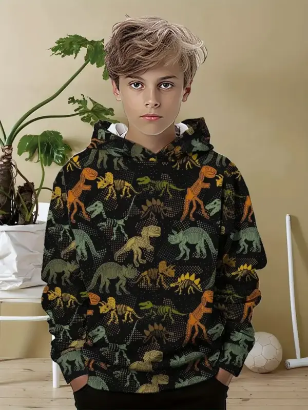 Dinosaurier Kapuzenpullover Jungen mit Allover-Print – Bild 16