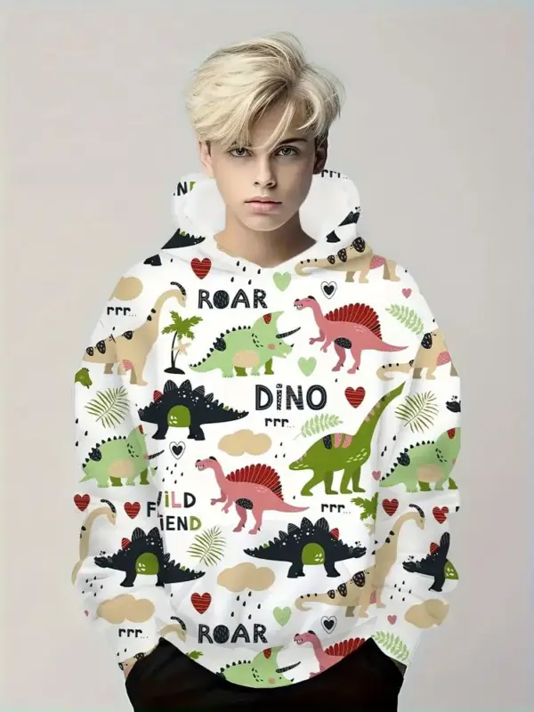 Dinosaurier Kapuzenpullover Jungen mit Allover-Print – Bild 15