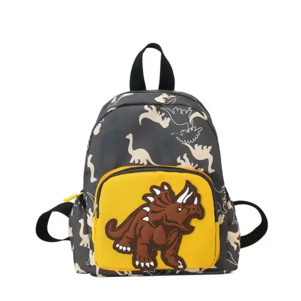 Kinderrucksack für Jungen mit Dinosaurier-Muster und Frontfach – Bild 4