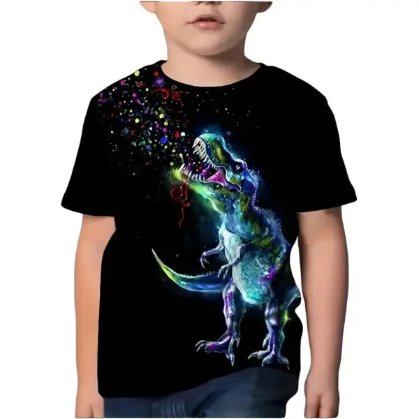 Jungen T-Shirt Kurzarm mit Dinosaurier-Szenen im Ganzflächendruck – Bild 10