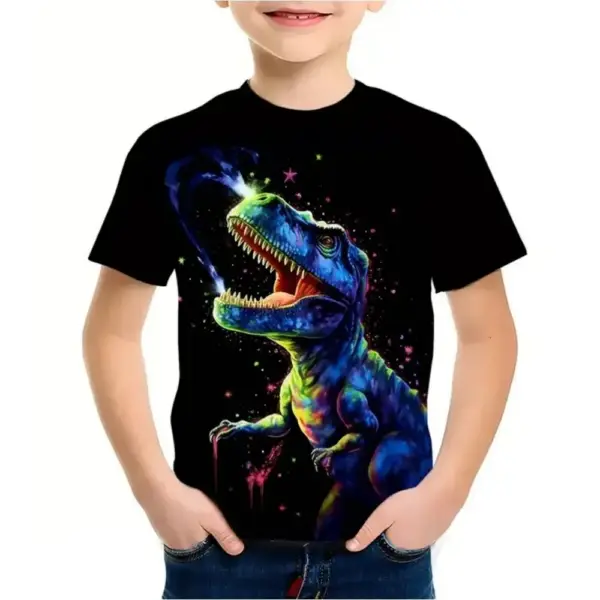 Jungen T-Shirt Kurzarm mit Dinosaurier-Szenen im Ganzflächendruck – Bild 11