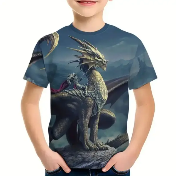 Kinder T-Shirt Kurzarm mit großflächigem Fantasy-Motiv – Bild 11