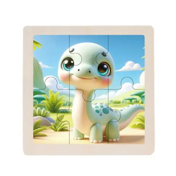 Holzpuzzle mit Tiermotiven im Cartoon-Stil, Land- und Meerestiere – Bild 31