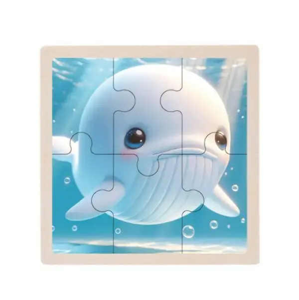 Holzpuzzle mit Tiermotiven im Cartoon-Stil, Land- und Meerestiere – Bild 23