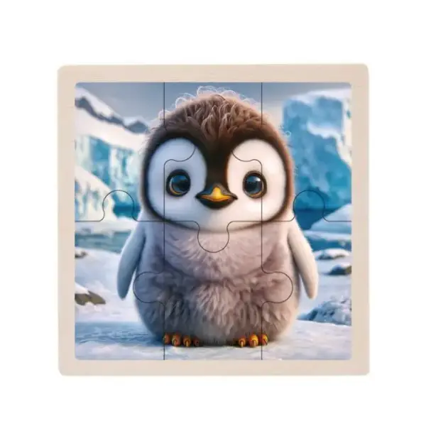Holzpuzzle mit Tiermotiven im Cartoon-Stil, Land- und Meerestiere – Bild 24