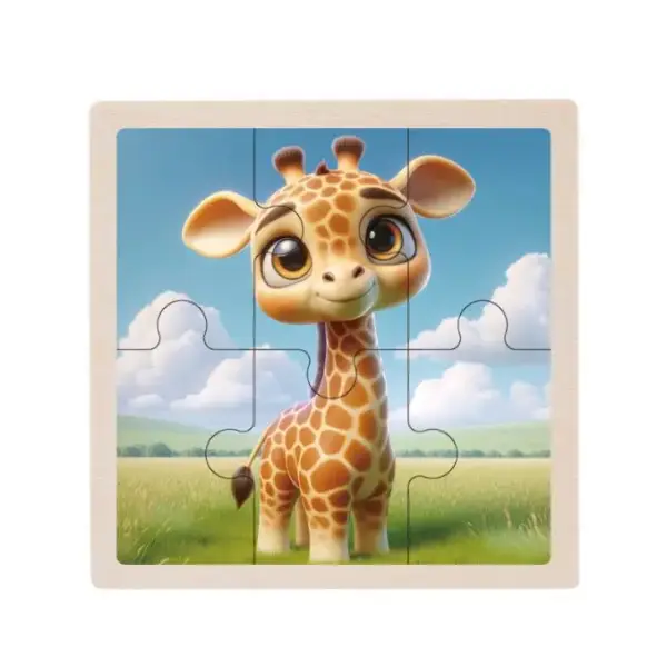 Holzpuzzle mit Tiermotiven im Cartoon-Stil, Land- und Meerestiere – Bild 27