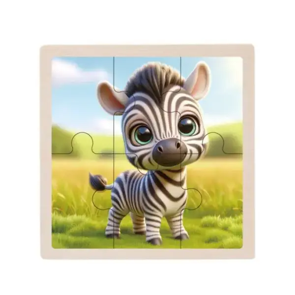 Holzpuzzle mit Tiermotiven im Cartoon-Stil, Land- und Meerestiere – Bild 28