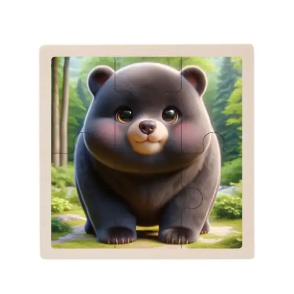 Holzpuzzle mit Tiermotiven im Cartoon-Stil, Land- und Meerestiere – Bild 29