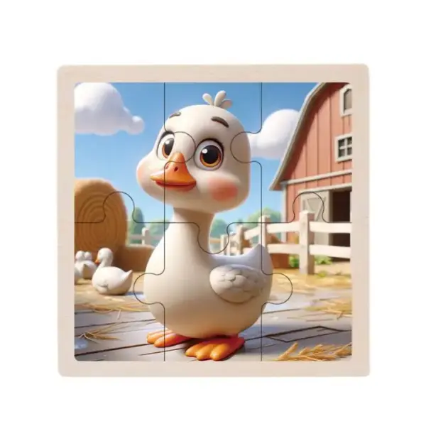 Holzpuzzle mit Tiermotiven im Cartoon-Stil, Land- und Meerestiere – Bild 8