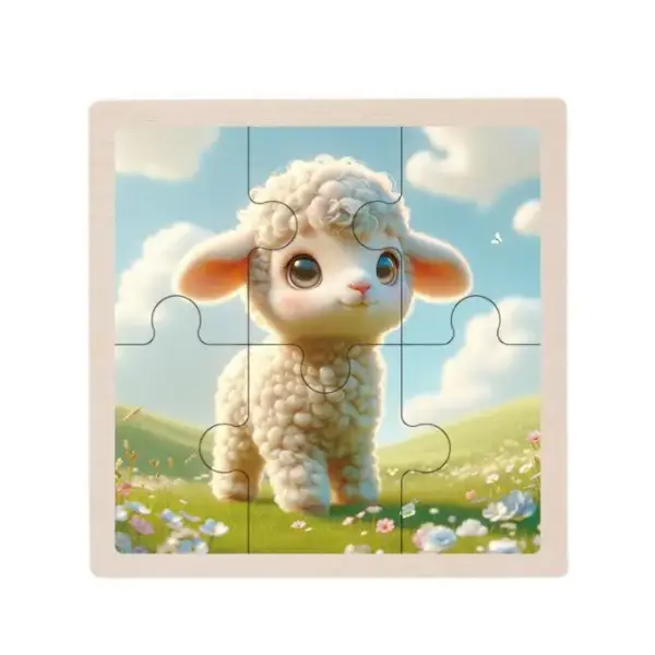 Holzpuzzle mit Tiermotiven im Cartoon-Stil, Land- und Meerestiere – Bild 13