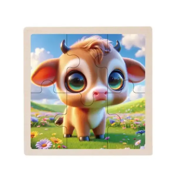 Holzpuzzle mit Tiermotiven im Cartoon-Stil, Land- und Meerestiere – Bild 14