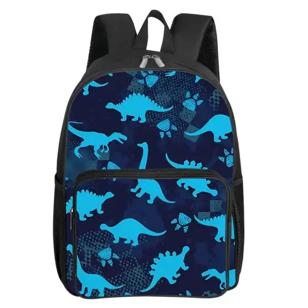Rucksack mit Dino-Motiven, Fronttasche und Seitentaschen – Bild 13