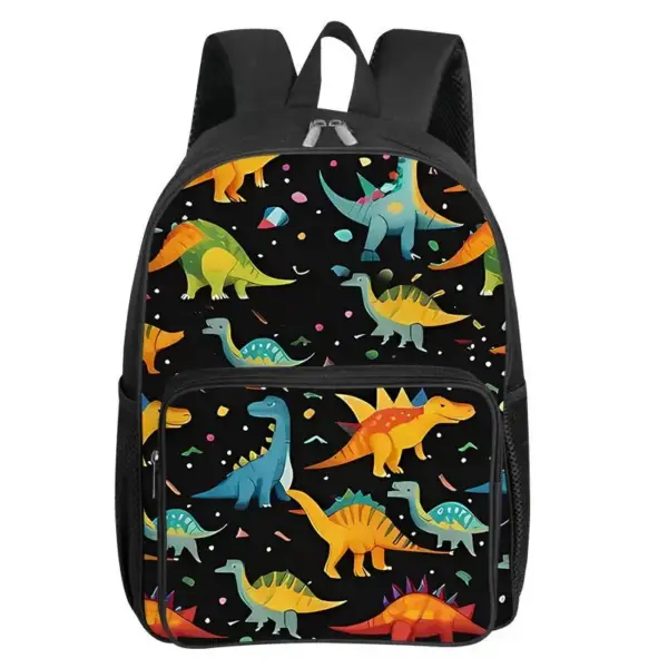 Rucksack mit Dino-Motiven, Fronttasche und Seitentaschen – Bild 8