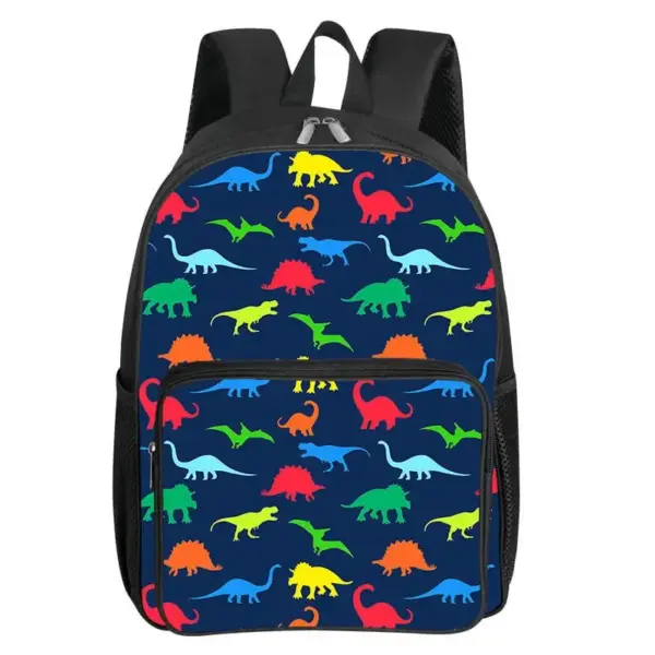 Rucksack mit Dino-Motiven, Fronttasche und Seitentaschen – Bild 5