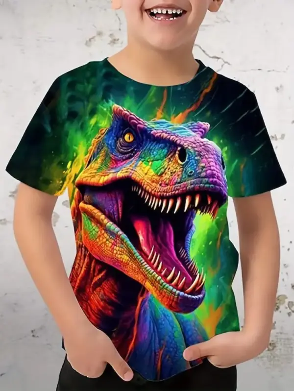 Kinder T-Shirt kurzarm mit Dino- und Drachen-Motiv – Bild 13
