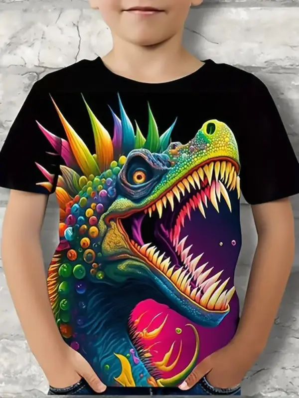 Kinder T-Shirt kurzarm mit Dino- und Drachen-Motiv – Bild 12