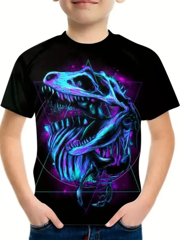 Kinder T-Shirt kurzarm mit Dino- und Drachen-Motiv – Bild 10