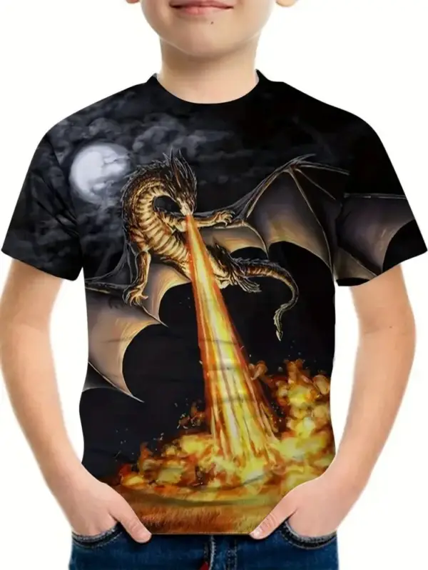 Kinder T-Shirt kurzarm mit Dino- und Drachen-Motiv – Bild 15