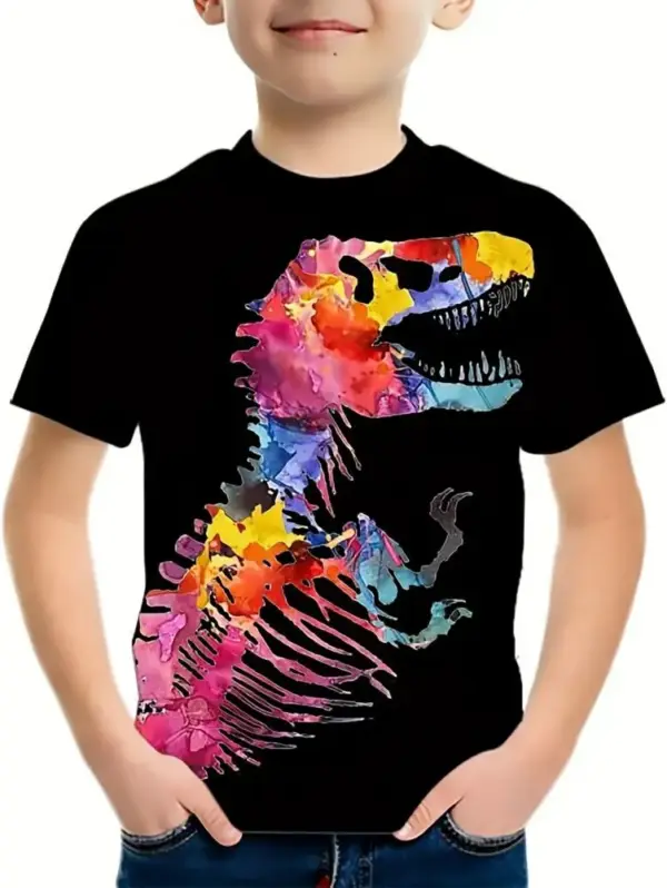 Kinder T-Shirt kurzarm mit Dino- und Drachen-Motiv – Bild 14
