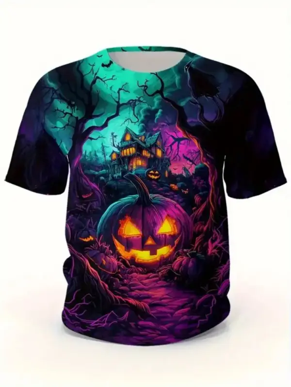 Kinder T-Shirt Halloween mit Kürbis- und Skelett-Motiven – Bild 11