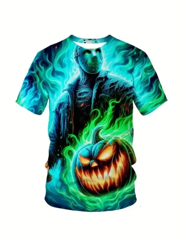 Kinder T-Shirt Halloween mit Kürbis- und Skelett-Motiven – Bild 6
