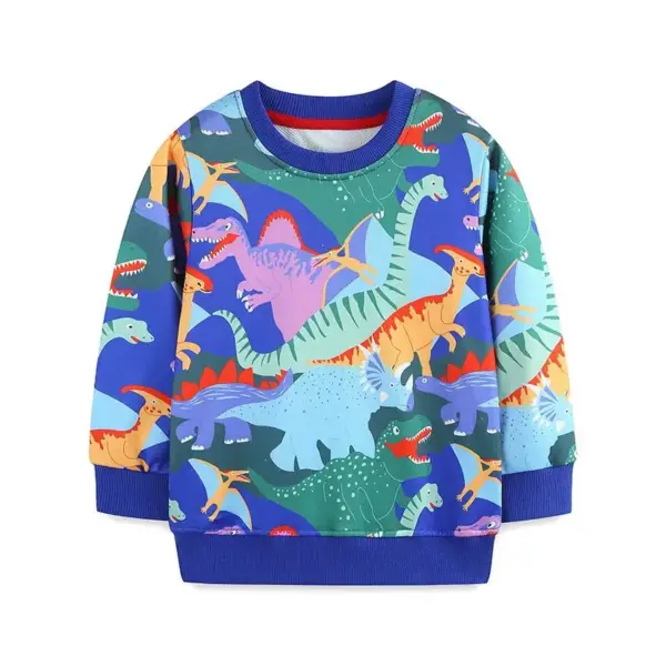 Kinder Sweatshirt mit Allover-Print und Rippbündchen – Bild 8