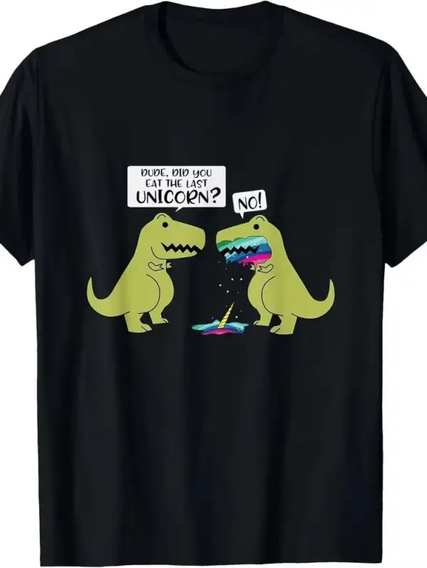 Dinosaurier T-Shirt mit Comic-Motiv, Kurzarm, Rundhals – Bild 7