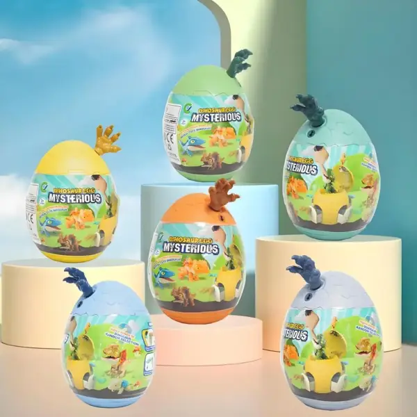 Dinosaurier-Ei mit Fächern, Schlüsseln und Mini-Figur – Bild 2
