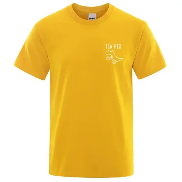 Herren T-Shirt Rundhals mit kleinem Dino am Brustbereich – Bild 8