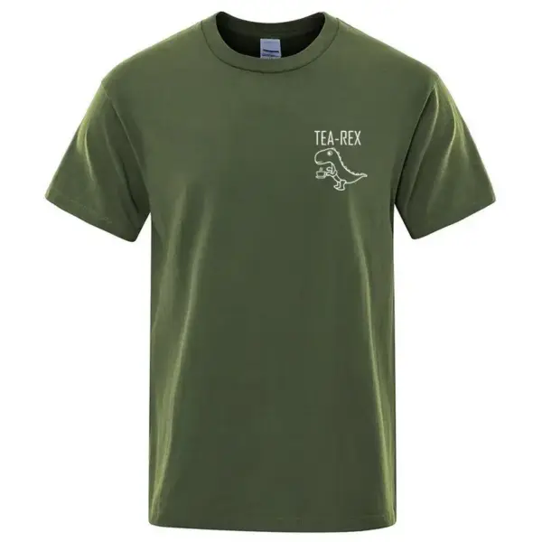 Herren T-Shirt Rundhals mit kleinem Dino am Brustbereich – Bild 10