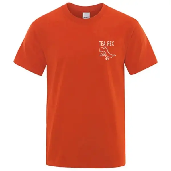 Herren T-Shirt Rundhals mit kleinem Dino am Brustbereich – Bild 9