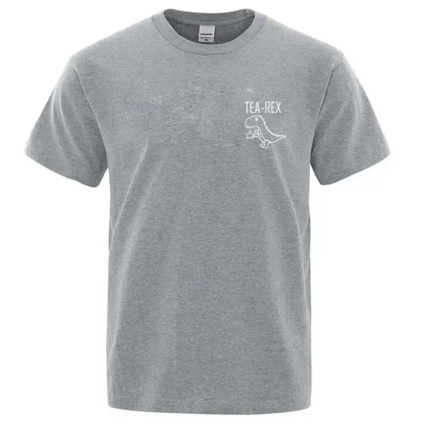 Herren T-Shirt Rundhals mit kleinem Dino am Brustbereich – Bild 12