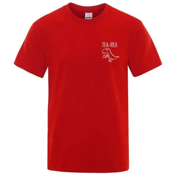 Herren T-Shirt Rundhals mit kleinem Dino am Brustbereich – Bild 7