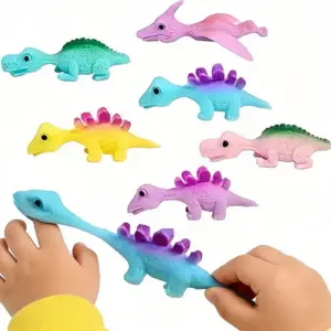 Dinosaurier Spielfiguren in Pastell-Optik mit Rückenzacken – Bunt