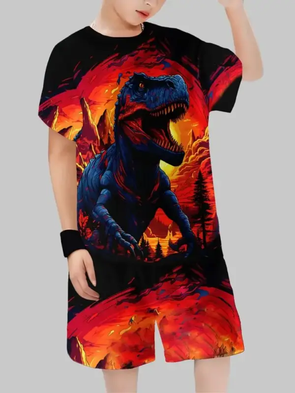Jungen Set aus T-Shirt und Shorts mit Motivdruck für den Sommer – Bild 17