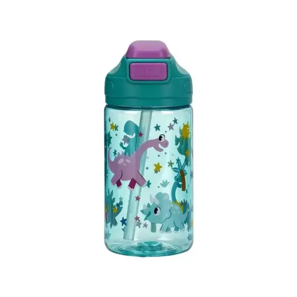 Trinkflasche mit Strohhalm und Klappdeckel, Tiermotive – Bild 4