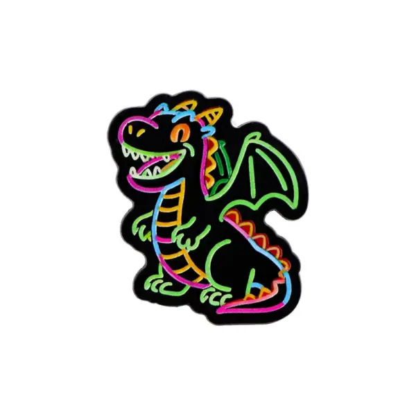 Anstecknadel aus Metall im Neon-Look mit Tiermotiv – Bild 10