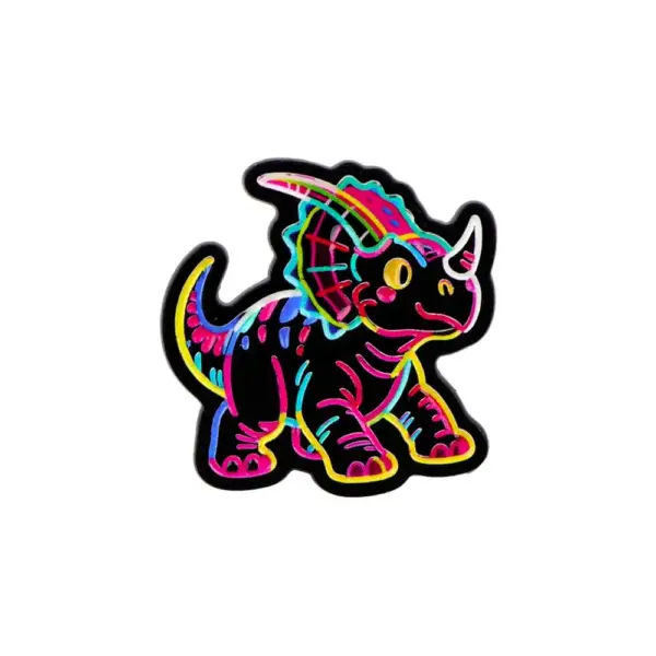 Anstecknadel aus Metall im Neon-Look mit Tiermotiv – Bild 11