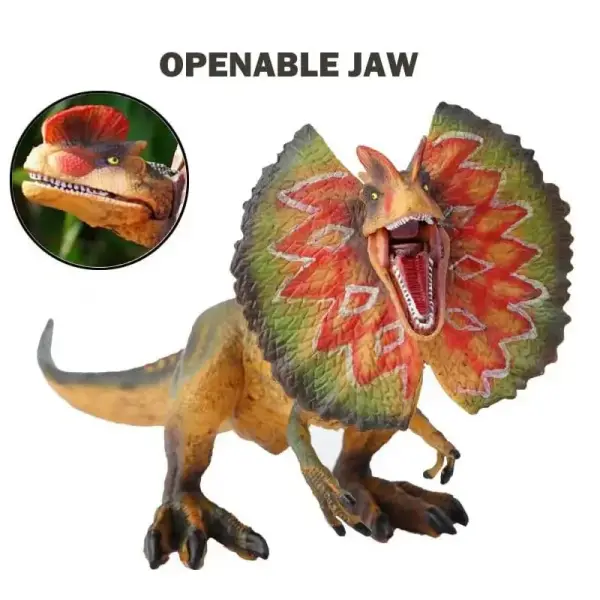 Dinosaurier Figur mit offenem Maul und Rückensegel – Bild 7