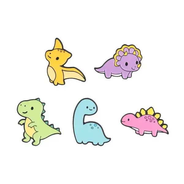 Anstecknadel Dinosaurier als Brosche im Cartoon-Stil – Bild 8