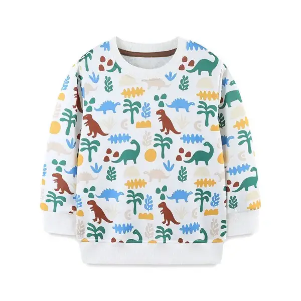 Kinder Sweatshirt mit Allover-Print und Rippbündchen – Bild 6