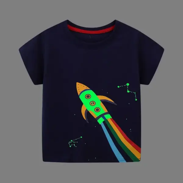 Jungen T-Shirt aus Baumwolle, kurzarm, mit bunten Motiven – Bild 13