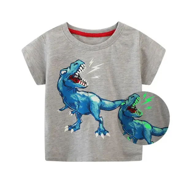 Jungen T-Shirt aus Baumwolle, kurzarm, mit bunten Motiven – Bild 6