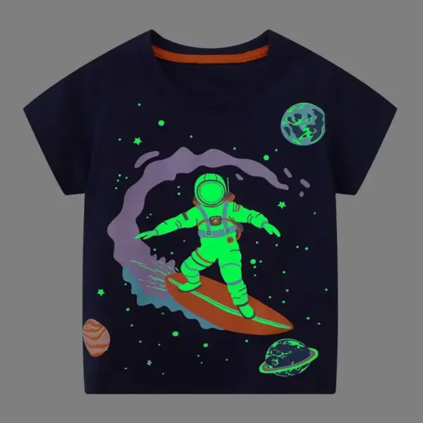 Jungen T-Shirt aus Baumwolle, kurzarm, mit bunten Motiven – Bild 15